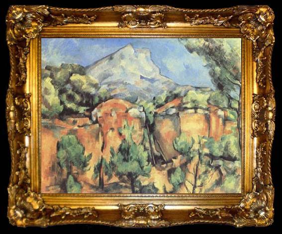 framed  Paul Cezanne Mont Sainte-Victoire Seen from the Quarry at Bibemus (mk09), ta009-2