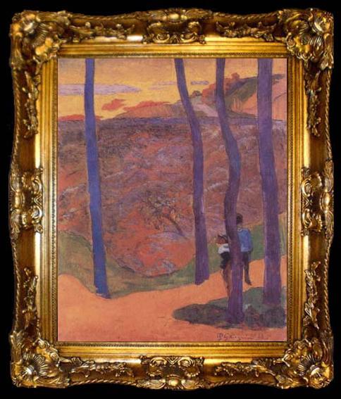 framed  Paul Gauguin Blue Trees (mk07), ta009-2