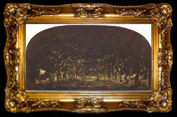 framed  Theodore Rousseau The Chestnut Avenue (mk09), ta009-2