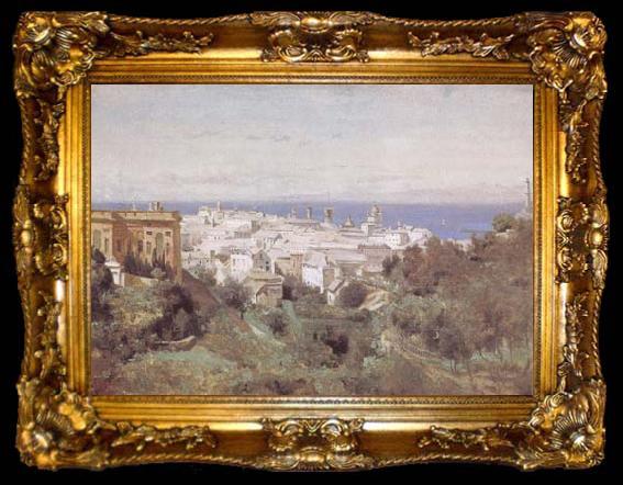 framed  camille corot View of Genoa (mk09), ta009-2
