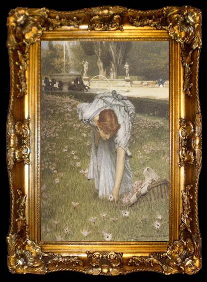 framed  Alma-Tadema, Sir Lawrence Spring in the Gardens of the Villa Borghese (mk23), ta009-2