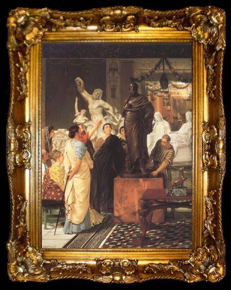framed  Alma-Tadema, Sir Lawrence A Sculpture Gallery in Rome at the Time of Augustus (mk23), ta009-2