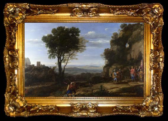 framed  Claude Lorrain Landscape with David and the Three Heroes (mk17), ta009-2