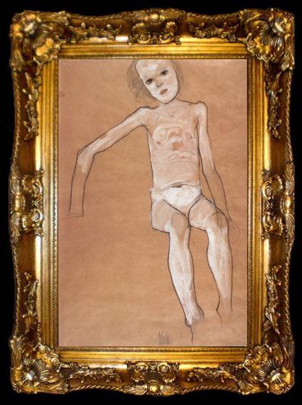 framed  Egon Schiele Seated Nude Girl (mk12), ta009-2