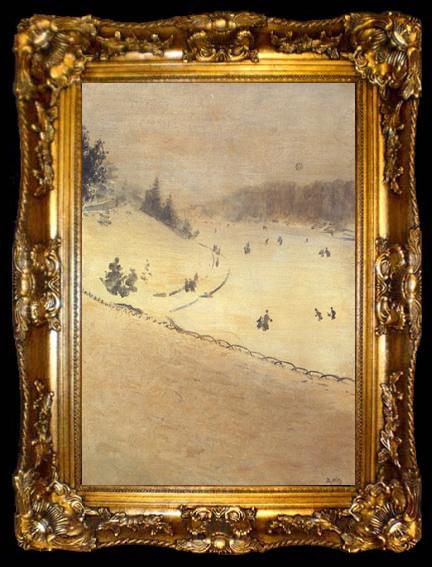 framed  Giuseppe de nittis Field of Snow n.d (nn02), ta009-2