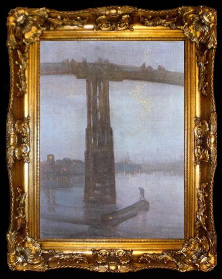 framed  James Abbott McNeil Whistler Old Battersea Bridge (mk19), ta009-2