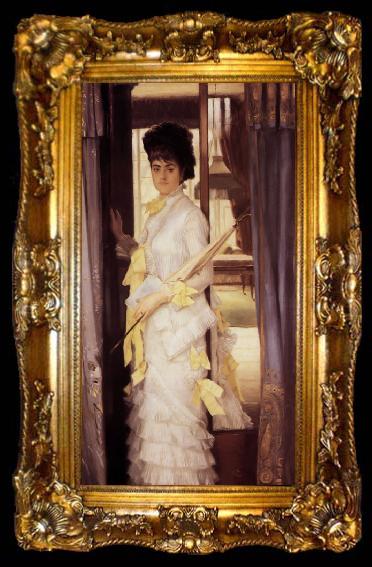 framed  James Tissot A Portrait (Miss Lloyd) (nn01), ta009-2