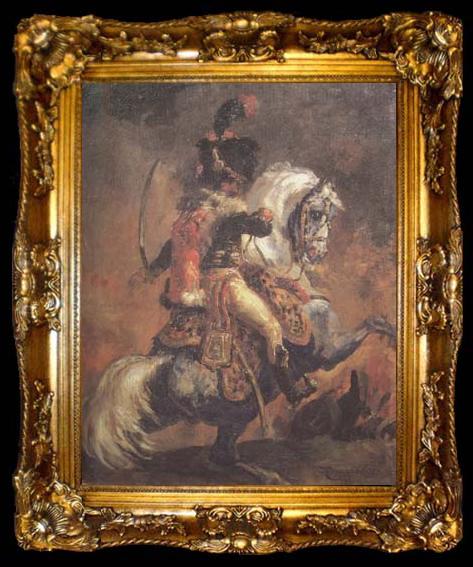 framed  Theodore Gericault Chasseur of the Imperial Guard,Charging (mk10, ta009-2