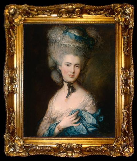framed  Thomas Gainsborough Woman in Blue (mk08), ta009-2