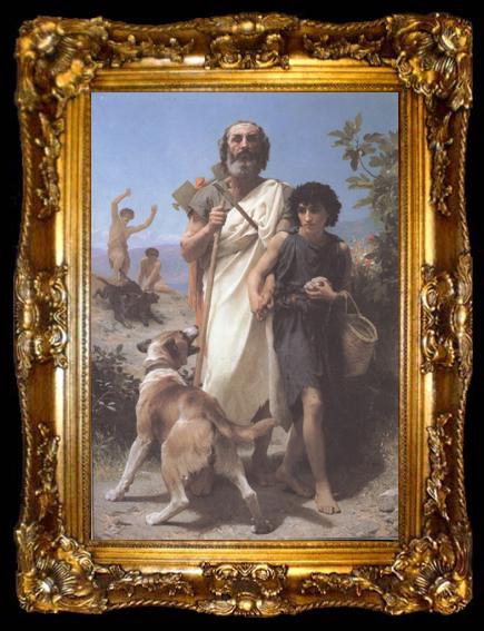 framed  Adolphe William Bouguereau Homer and His Guide (mk26), ta009-2