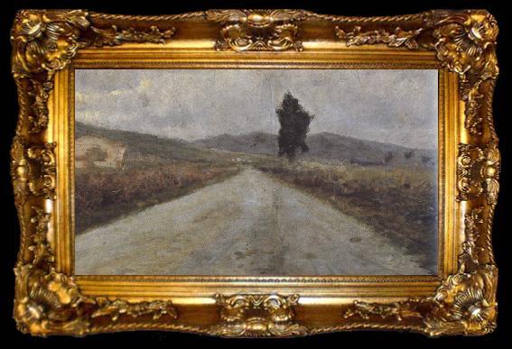 framed  Amedeo Modigliani Small Tuscan Road (mk39), ta009-2