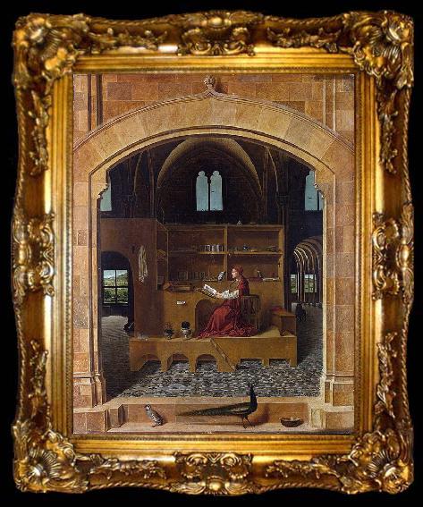 framed  Antonello da Messina Saint Jerome in his Study (nn03), ta009-2