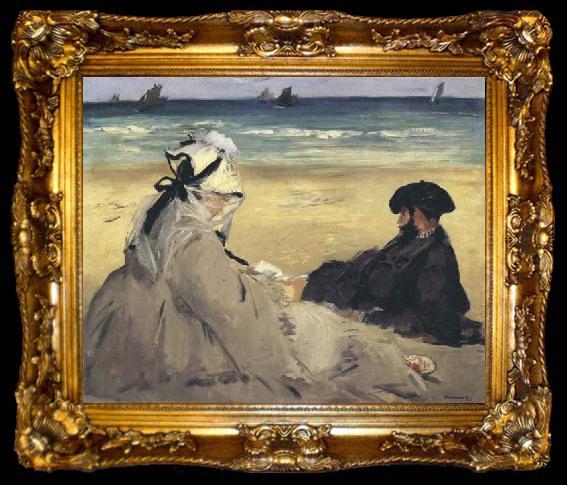 framed  Edouard Manet At the Beach (mk40), ta009-2