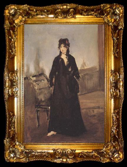 framed  Edouard Manet Portrait de Berthe Morisot (mk40), ta009-2