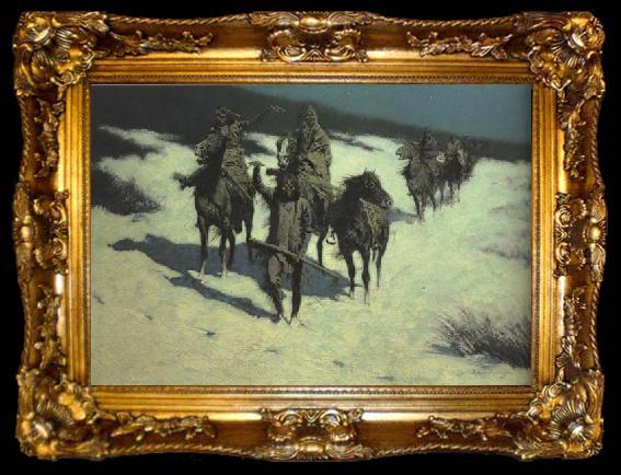 framed  Frederic Remington Trail of the Shod Horse (mk43), ta009-2
