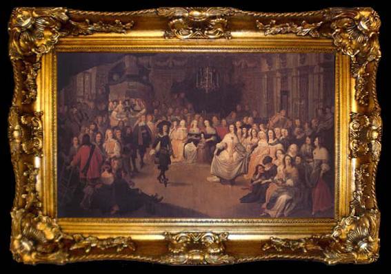 framed  Hieronymus Janssens Charles II Dancing at a Ball at Court (mk25), ta009-2