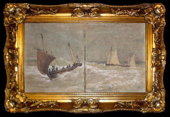 framed  Joseph Mallord William Turner Sailing boats at sea (mk31), ta009-2
