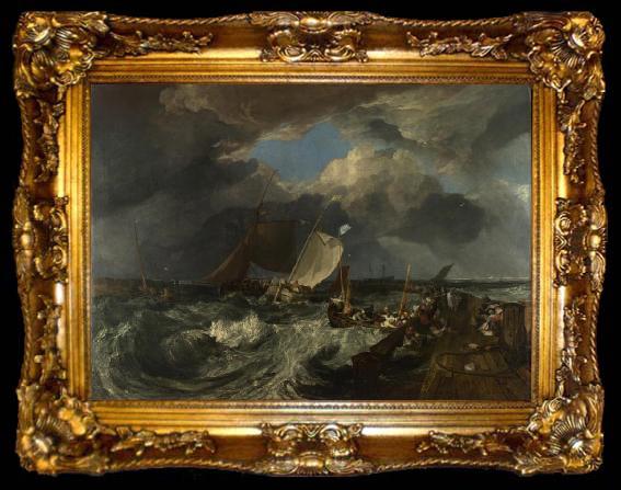 framed  Joseph Mallord William Turner Calais Pier,with French poissards preparing for sea:an English packet arriving (detail) (mk31), ta009-2