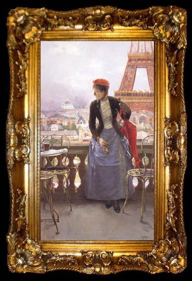 framed  Luis jimenez aranda A Lady at the Paris Exposition (nn02), ta009-2