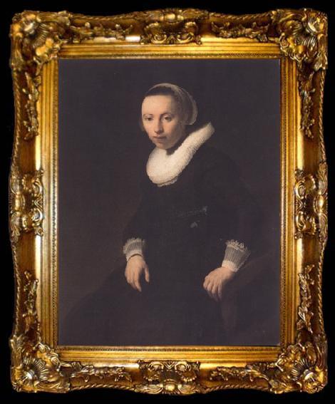 framed  REMBRANDT Harmenszoon van Rijn Portrait of a young woman seated (mk33), ta009-2