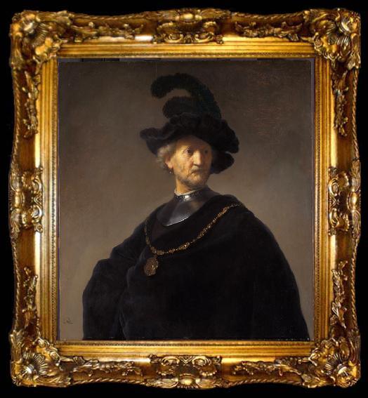 framed  REMBRANDT Harmenszoon van Rijn Old man with gorget and black cap (mk33), ta009-2