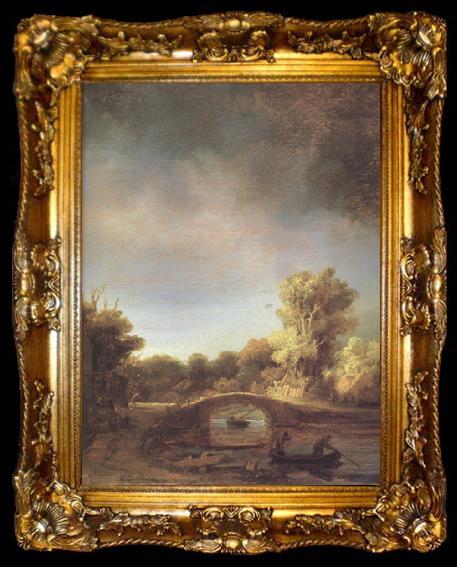 framed  REMBRANDT Harmenszoon van Rijn Details of Landscape with a Stone Bridge (mk33), ta009-2