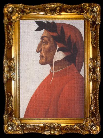 framed  Sandro Botticelli Portrait of Dante Alighieri (mk36), ta009-2