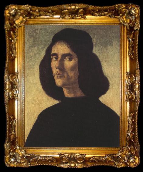 framed  Sandro Botticelli Portrait of Michele Marullo (mk36), ta009-2