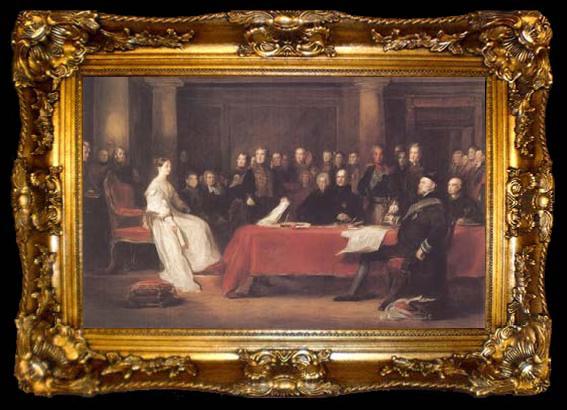 framed  Sir David Wilkie THe First Council of Queen Victoria (mk25), ta009-2