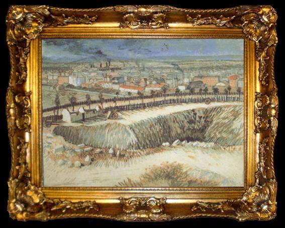 framed  Vincent Van Gogh Outskirts of Paris near Montmartre (nn04), ta009-2