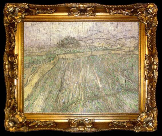 framed  Vincent Van Gogh Wheat Field in Rain (nn04), ta009-2