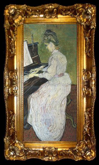 framed  Vincent Van Gogh Marguerite Gachet at the Piano (nn04), ta009-2
