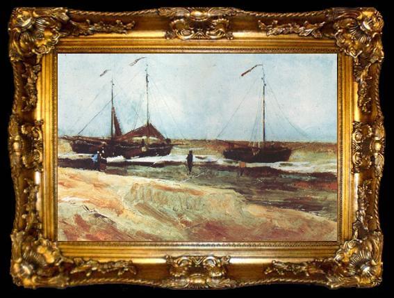 framed  Vincent Van Gogh Beach at Scheveningen in Calm Weather (nn04), ta009-2