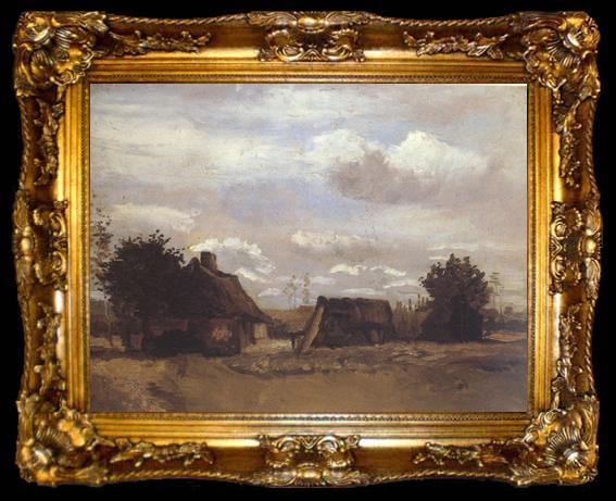 framed  Vincent Van Gogh Cottage (nn04), ta009-2