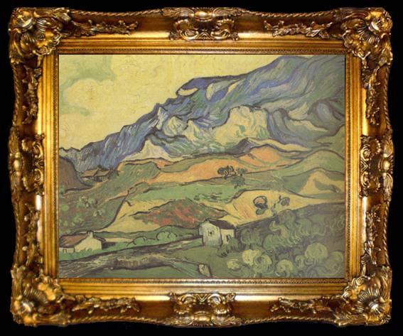 framed  Vincent Van Gogh Les Alpilles,Mountainous Landscape near Saint-Remy (nn04), ta009-2