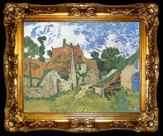 framed  Vincent Van Gogh Village Street in Auveers (nn04), ta009-2