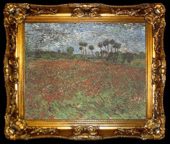 framed  Vincent Van Gogh Field with Poppies (nn04), ta009-2
