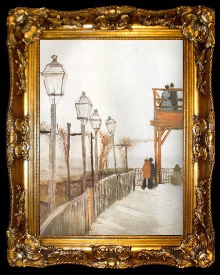 framed  Vincent Van Gogh Montmartre near the Upper Mill (nn04), ta009-2
