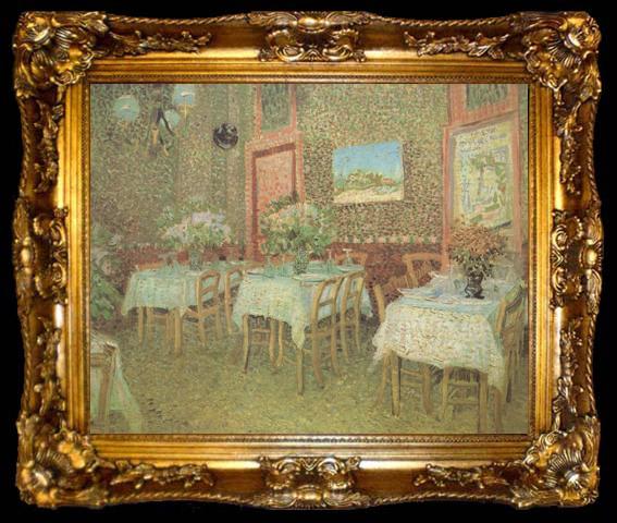framed  Vincent Van Gogh Interior of a Restaurant (nn04), ta009-2