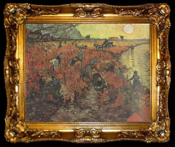 framed  Vincent Van Gogh The Red Vineyard (nn04), ta009-2