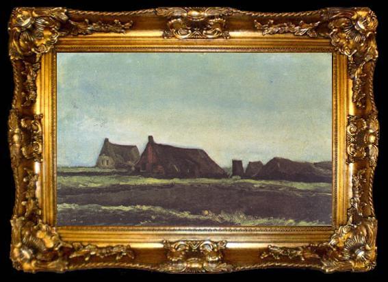 framed  Vincent Van Gogh Farmhouses (nn04), ta009-2