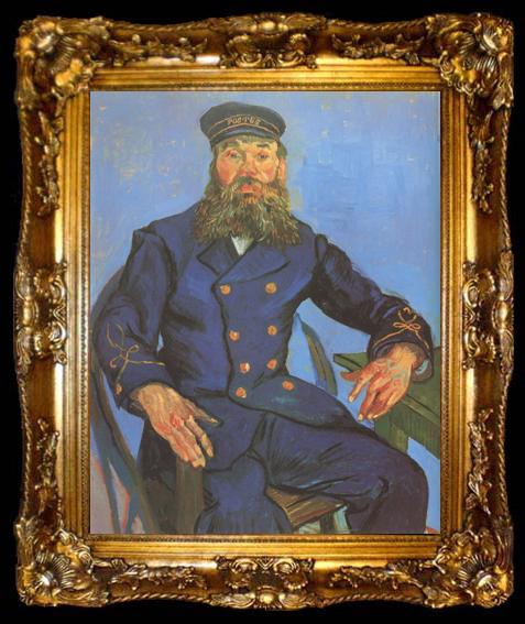 framed  Vincent Van Gogh Portrait of the Postman Joseph Roulin (nn04), ta009-2