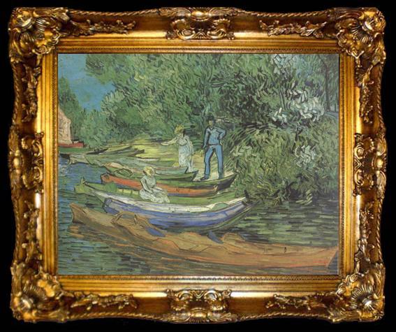 framed  Vincent Van Gogh Bank of the Oise at Auvers (nn04), ta009-2