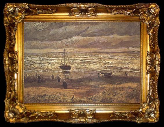 framed  Vincent Van Gogh Beach at Scheveningen in Stormy Weather (nn04), ta009-2