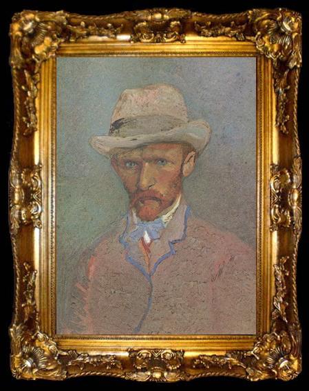 framed  Vincent Van Gogh Self-Portrait with Grey Felt Hat (nn04), ta009-2