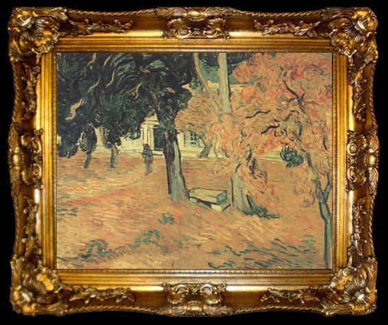 framed  Vincent Van Gogh The Garden of Saint-Paul Hospital (nn04), ta009-2