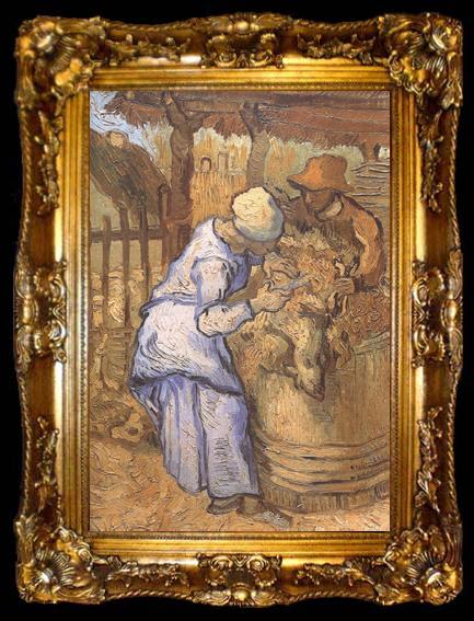 framed  Vincent Van Gogh The Sheep-Shearers (nn04), ta009-2