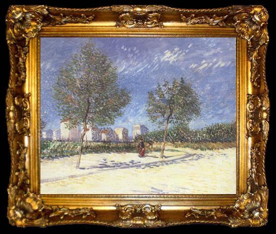 framed  Vincent Van Gogh On the Outskirs of Paris (nn04), ta009-2