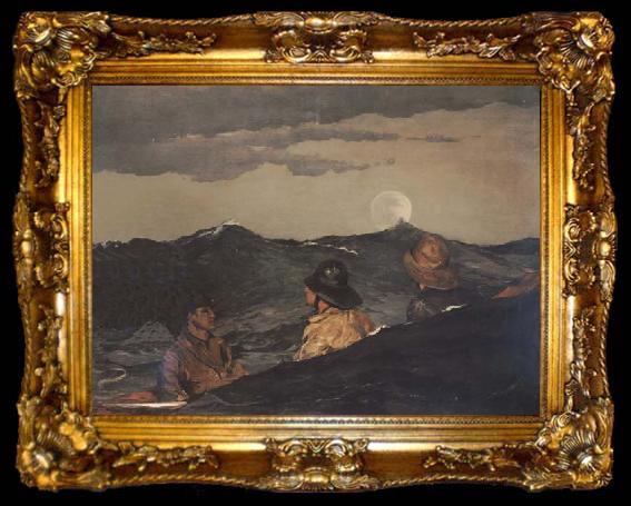 framed  Winslow Homer Kissing the Moon (mk44), ta009-2