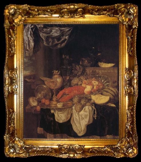 framed  BEYEREN, Abraham van Still Life with Lobster, ta009-2